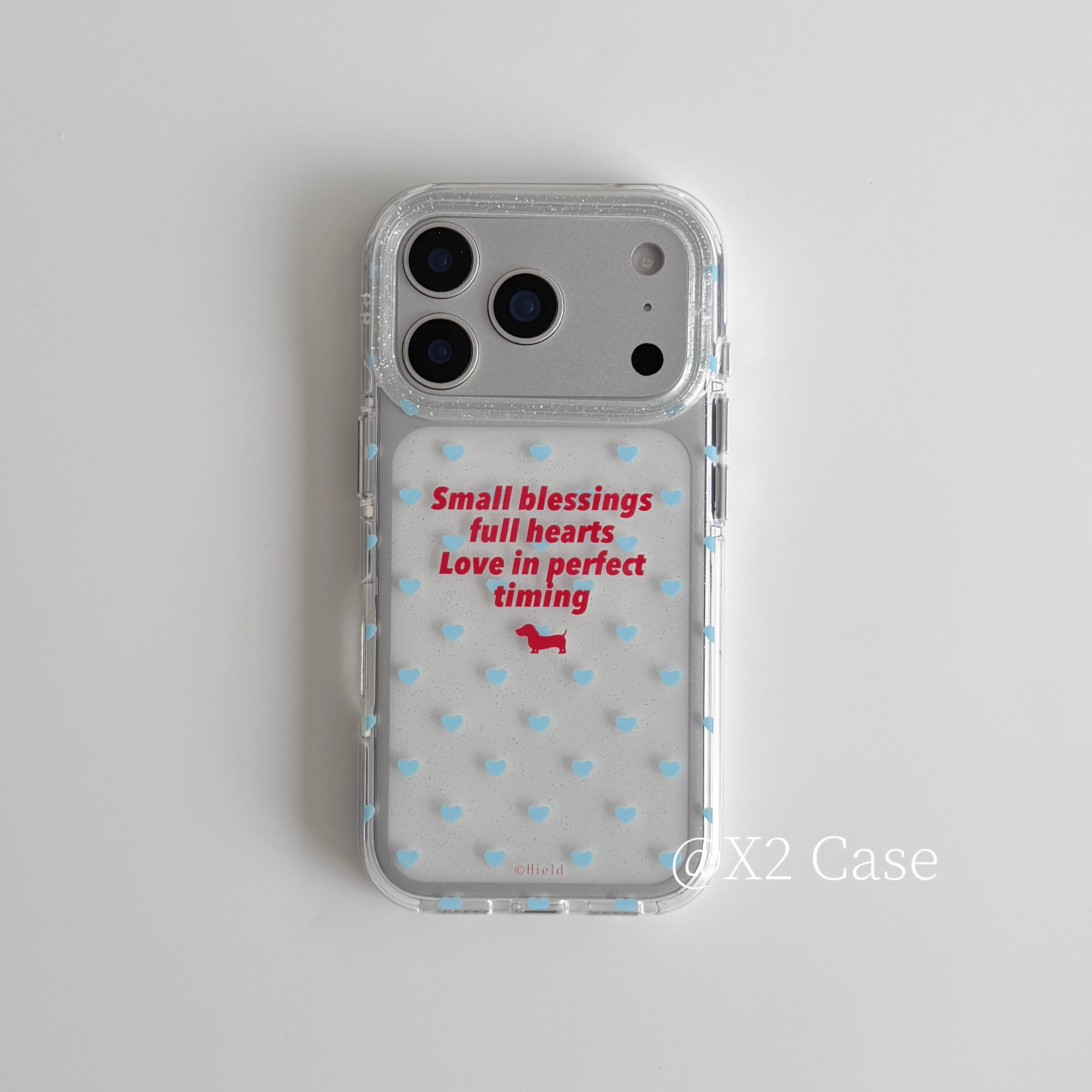 Y2K Phone Accessories - غطاء هاتف Ins Blue Love English