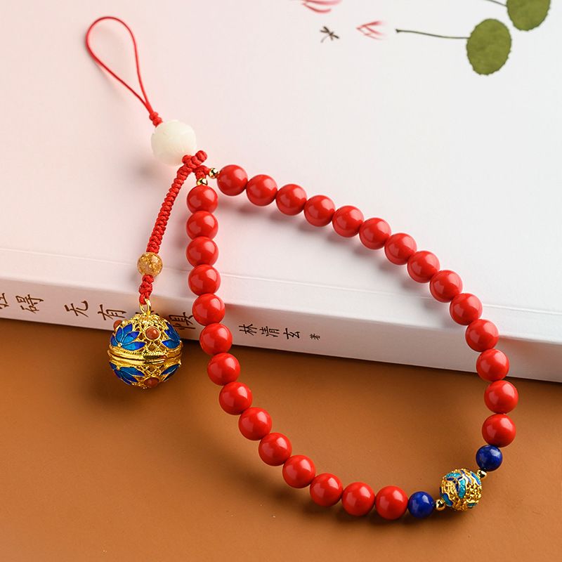 Phone Accessories Ideas - حزام هاتف Cinnabar قصير أحمر محظوظ