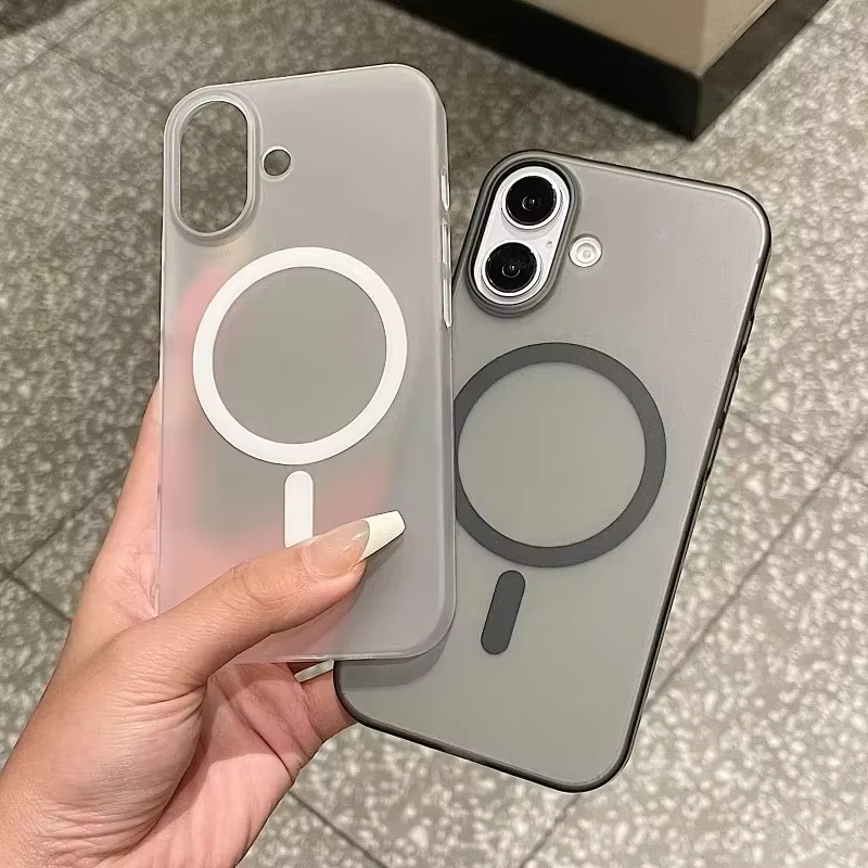 Quality Phone Accessories - غطاء شفاف مطفي متوافق مع MagSafe