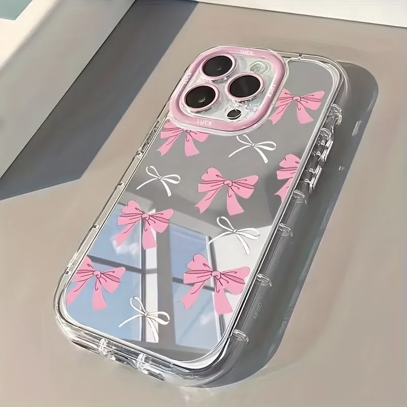 Y2K Phone Accessories - جراب هاتف بسيط بتصميم فيونكة زرقاء