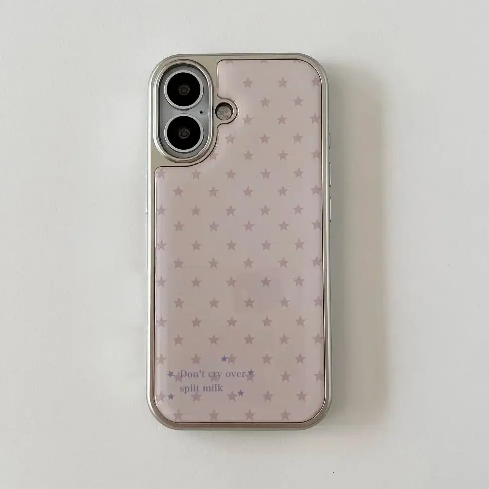 Y2K Phone Accessories - غطاء هاتف كوري بتصميم نجمة وردية