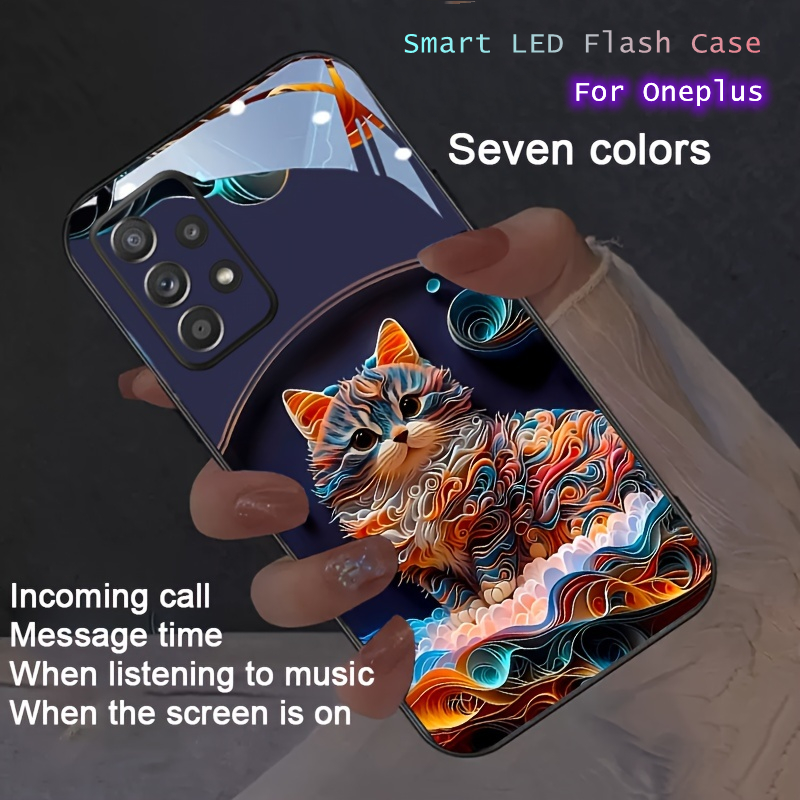 Led Flash Case - ل One Plus 13 حافظة زجاجية