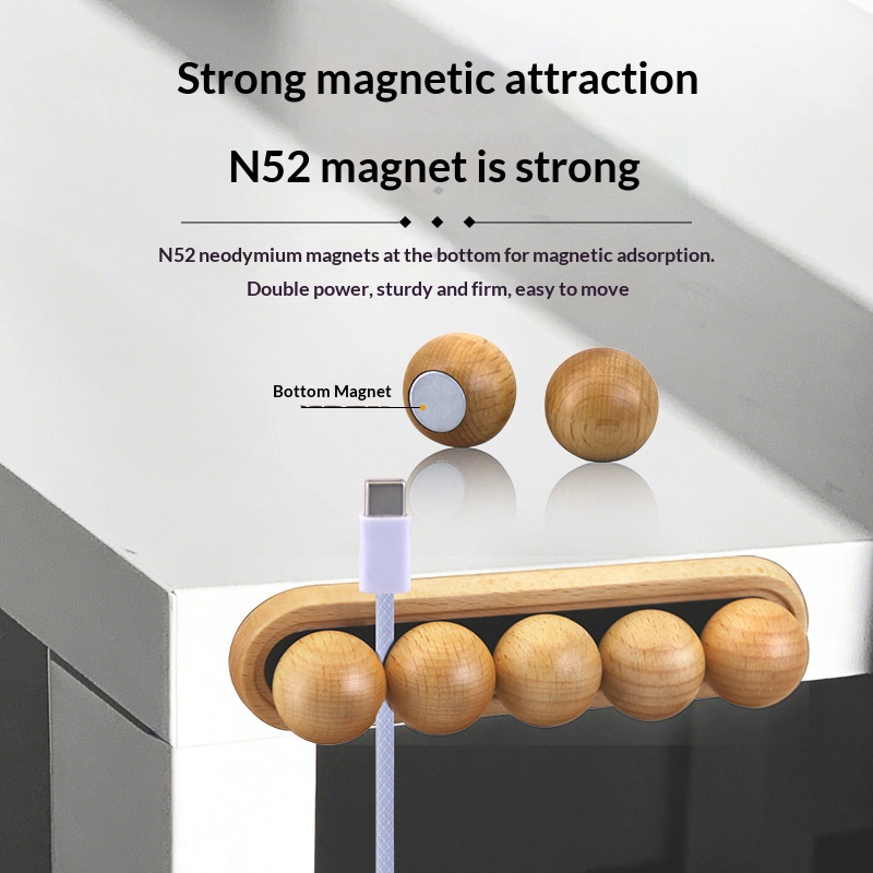 منظم كابلات مغناطيسي من الخشب  - مراجعة Cable Organizer Magnetic وسعره