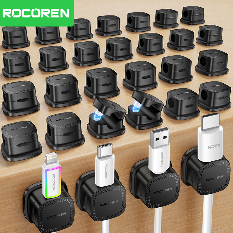 روكورين 30 قطعة مشابك مغناطيسي - مراجعة Cable Organizer Magnetic وسعره