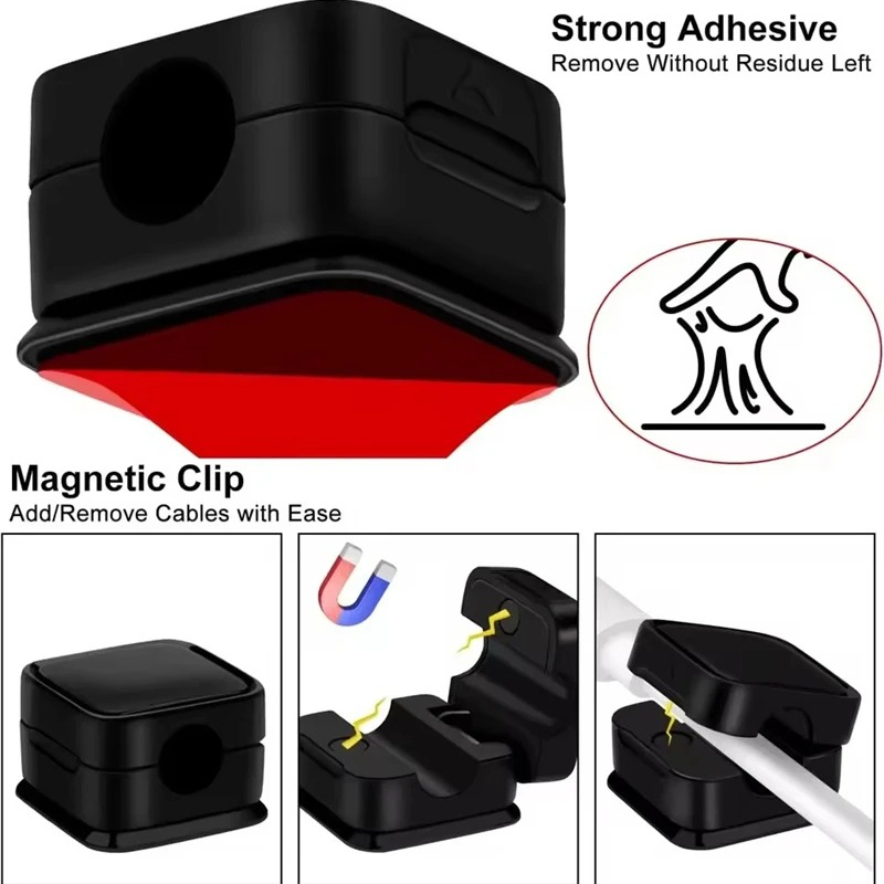 مشبك كابلات مغناطيسي لاصق لتنظ - مراجعة Cable Organizer Magnetic وسعره