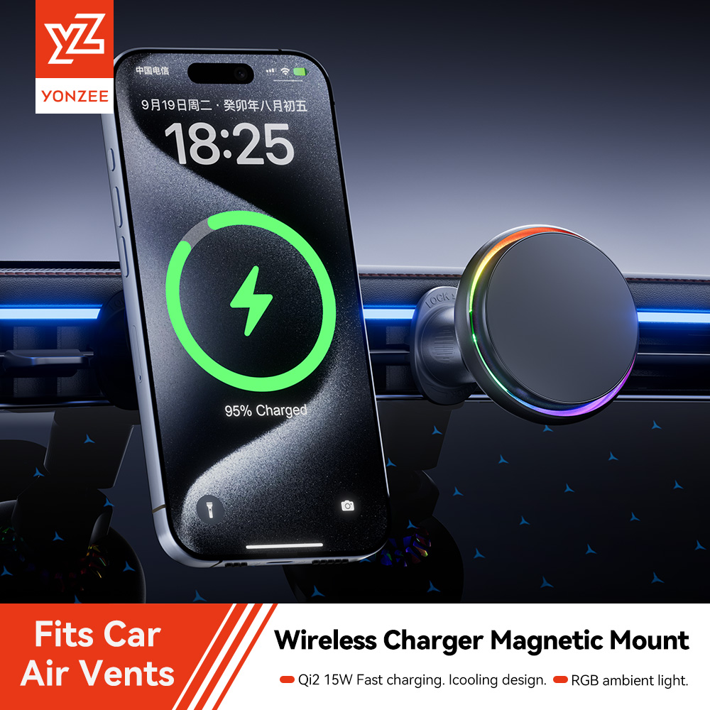YZ RGB شاحن لاسلكي مغناطيسي حا - مراجعة Qi2 Phone Accessories وسعره