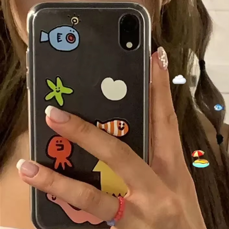Ins Kawaii Ocean Creatures حاف - مراجعة Y2K Phone Accessories وسعره