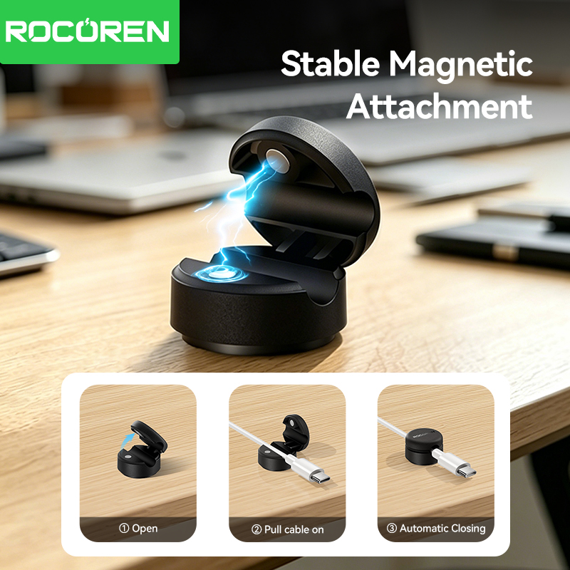 مشبك كابل مغناطيسي بقاعدة دوار - مراجعة Cable Organizer Magnetic وسعره
