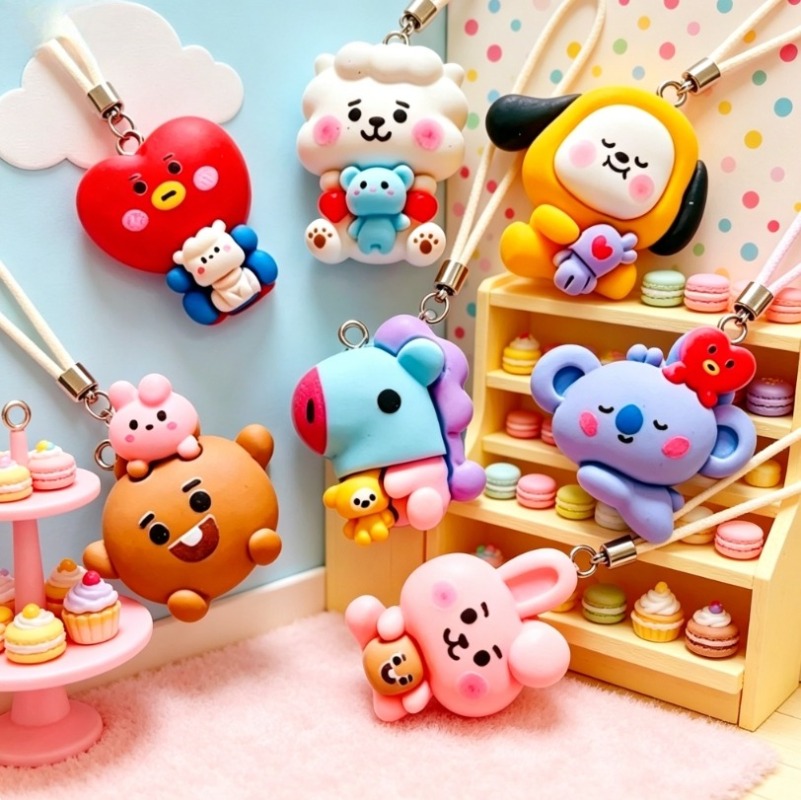 7 قطع من إكسسوارات BT21 الكرتو - مراجعة Phone Accessories Jewelry وسعره