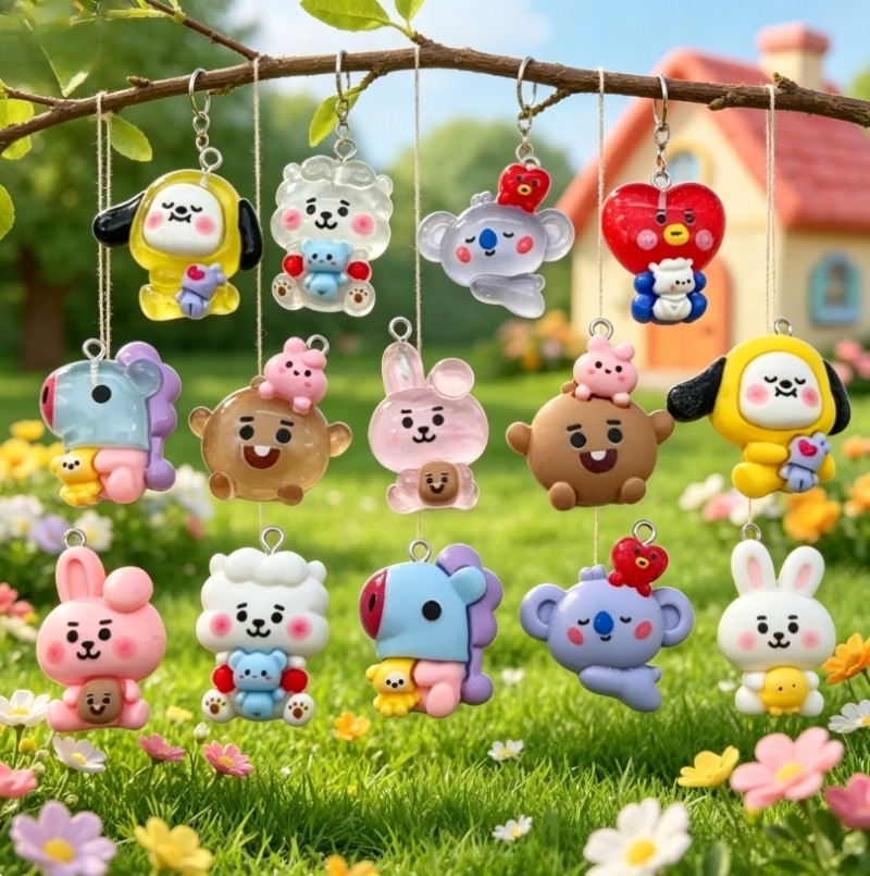 7 قطع من إكسسوارات BT21 الكرتو - مراجعة Phone Accessories Jewelry وسعره