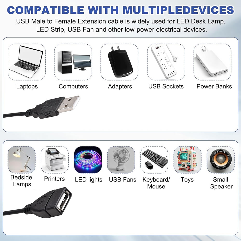 كابل تمديد USB ذكر إلى أنثى بط - مراجعة Led Flash Case وسعره